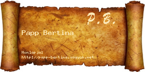 Papp Bertina névjegykártya